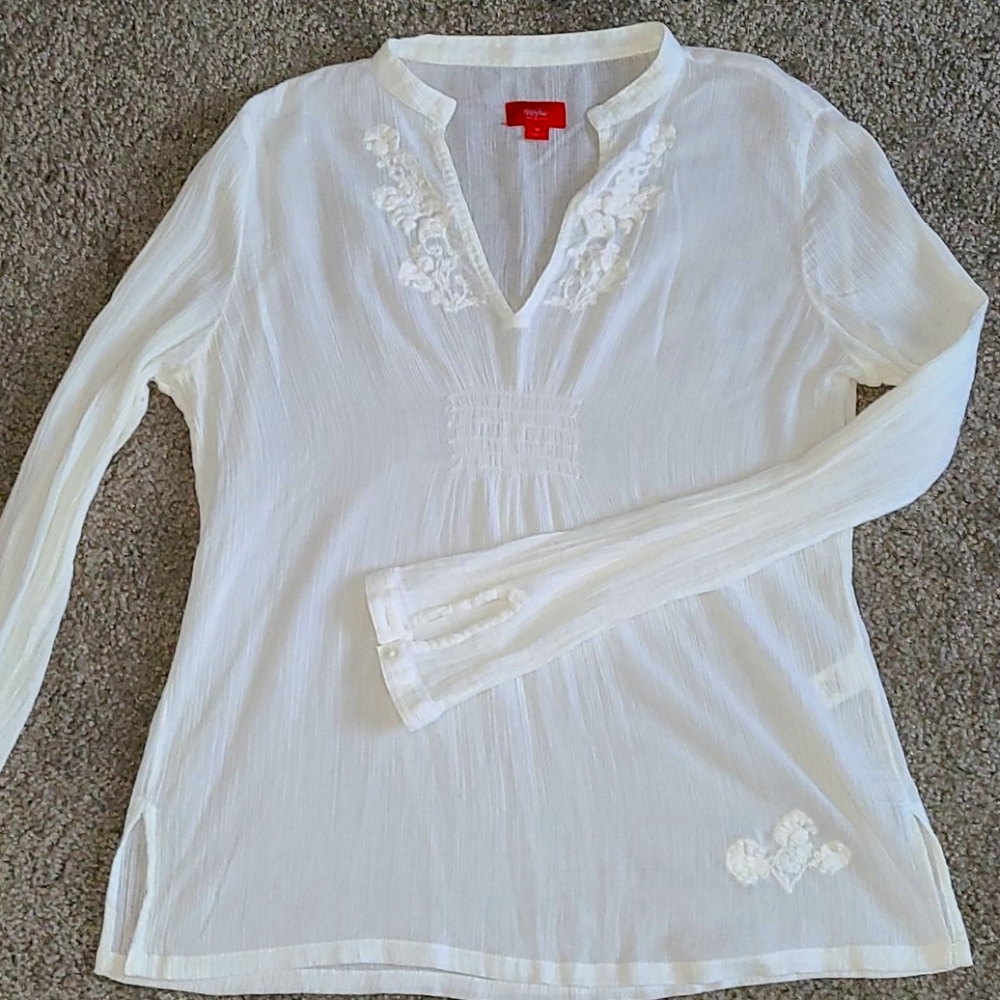 White sheer blouse